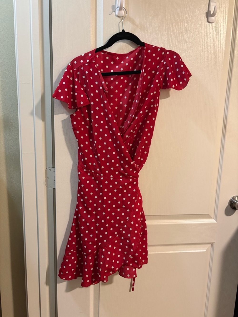 Red Polka Dot Wrap Dress - Classic Feminine Style